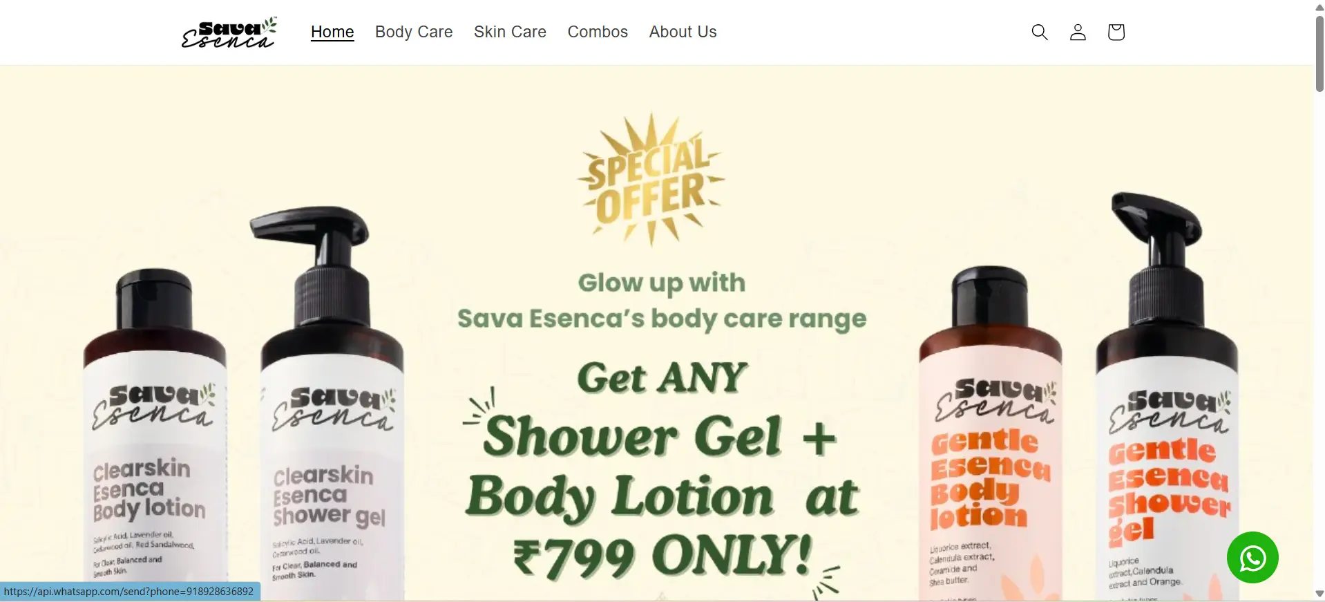 Sava Esenca Shopify Store